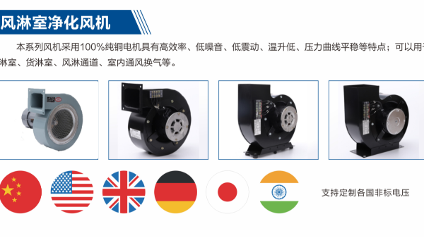蓝天风机支持定制进出口非标电压风淋室风机